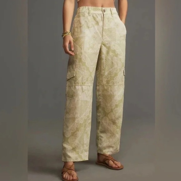 Anthropologie Pilcro Linen Blend Cargo Pants - Picture 1 of 8